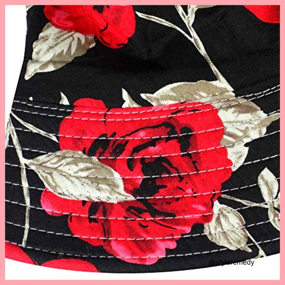 Cotton Polyester Bucket Hat with Patterned Print for Sun Protection main image 2